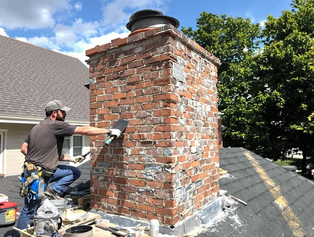 Completed chimney rebuild by Winchester Chimney Sweep in Winchester, MA