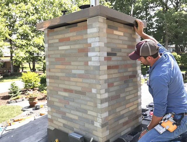 Winchester Chimney Sweep completing a modern chimney remodel in Winchester, MA