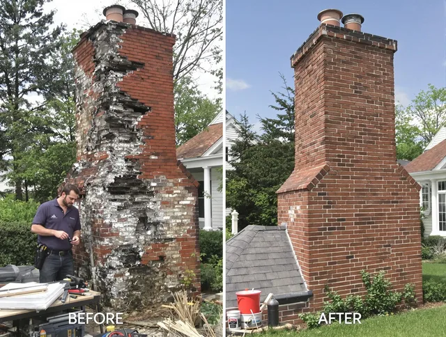 Winchester Chimney Sweep performing a full chimney restoration in Winchester, MA