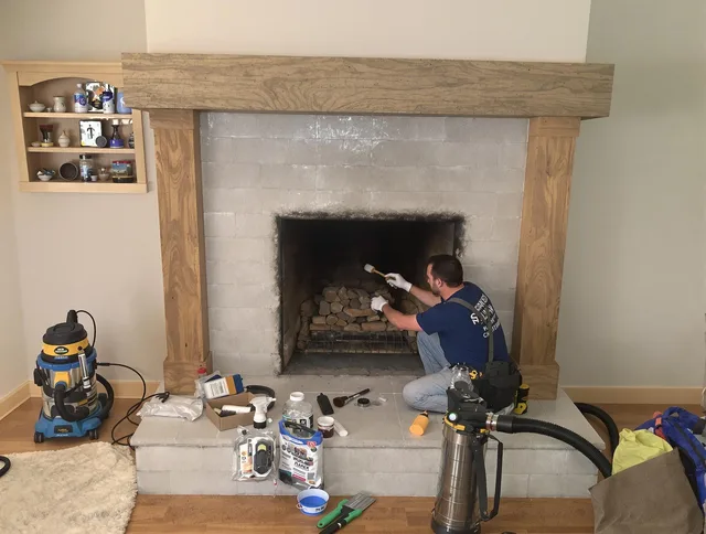 Detailed creosote removal process by Winchester Chimney Sweep in Winchester, MA