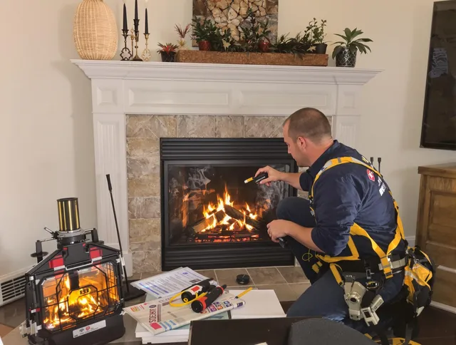 Safety-focused fireplace inspection by Winchester Chimney Sweep in Winchester, MA