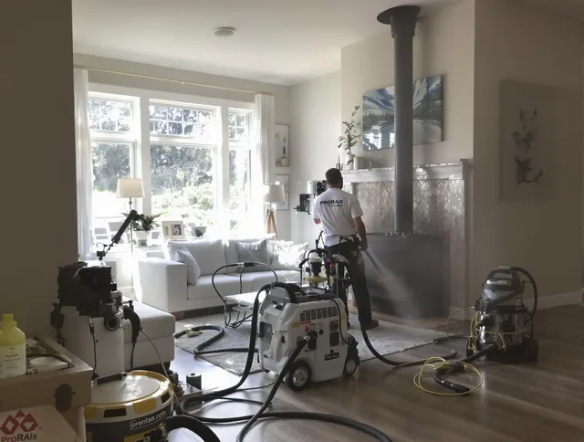 Soot removal service by Winchester Chimney Sweep for a fireplace in Winchester, MA